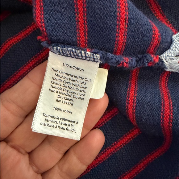 Vineyard Vines Navy and Red Striped Polo long sleeve - Picture 15 of 16